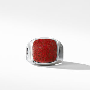 Exotic Stone Signet Ring with Red Agate, Size 13