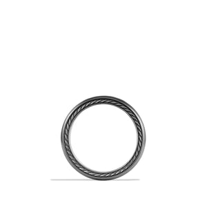 Streamline® Narrow Band Ring with Black Diamonds, Size 7.5