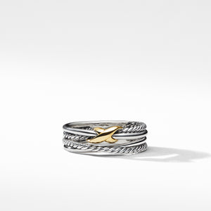 David Yurman X Crossover Ring with 18k Yellow Gold