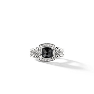 Petite Albion® Ring with Black Onyx and Diamonds, Size 5.5