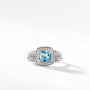 David Yurman Blue Topaz and Diamond Petite Albion Ring