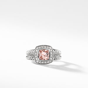 Petite Albion® Ring with Morganite and Diamonds, Size 7