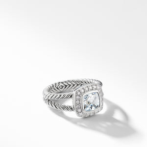 Petite Albion® Ring with White Topaz and Diamonds, Size 5