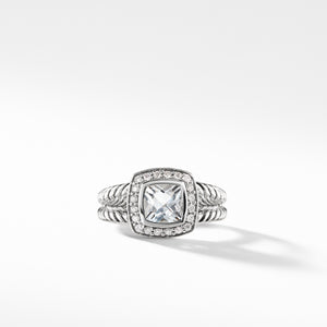 Petite Albion® Ring with White Topaz and Diamonds, Size 5