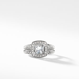 Petite Albion® Ring with White Topaz and Diamonds, Size 8