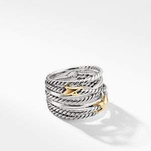  David Yurman Ring Double X Crossover with 18K Yellow Gold