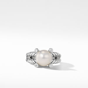 Pearl David Yurman Ring with Diamonds