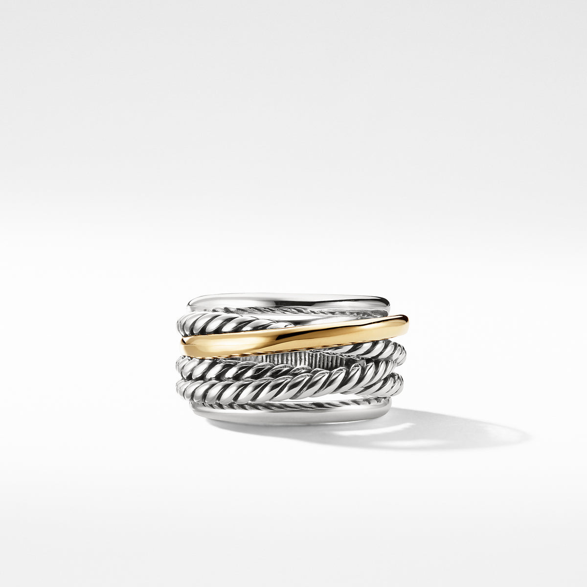 David Yurman Crossover Narrow Ring with Gold, 7 | Fink's