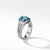 Petite Wheaton Ring with Hampton Blue Topaz and Diamonds, Size 7
