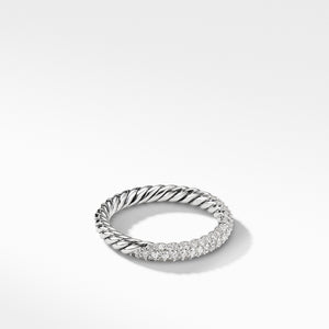 Petite Pavé Ring with Diamonds, Size 7.5