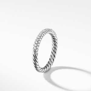 Petite Pavé Ring with Diamonds, Size 7.5