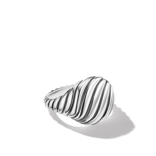 Sculpted Cable Pinky Ring in Sterling Silver, Size 3