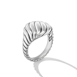 Sculpted Cable Pinky Ring in Sterling Silver, Size 6