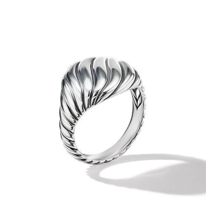 Sculpted Cable Pinky Ring in Sterling Silver, Size 3