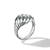 Sculpted Cable Pinky Ring in Sterling Silver, Size 3