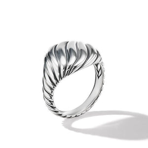 Sculpted Cable Pinky Ring in Sterling Silver, Size 6