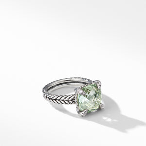 Châtelaine® Ring with Prasiolite and Diamonds, Size 8