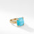 Châtelaine Ring with Turquoise and Diamonds in 18K Gold, Size 6
