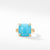 Châtelaine Ring with Turquoise and Diamonds in 18K Gold, Size 6