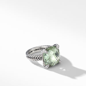 Châtelaine® Ring with Prasiolite and Diamonds, Size 7