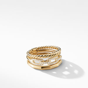 Stax Narrow Ring with Diamonds in 18K Gold, 9.5mm, Size 6