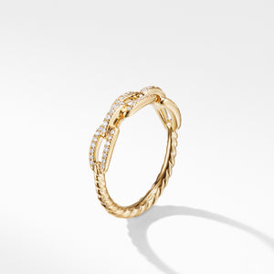 Stax Single Row Pavé Chain Link Ring with Diamonds in 18K Gold, 4.5mm, Size 6