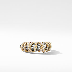 Helena 8mm Ring with Diamonds and 18K Gold, Size 5.5