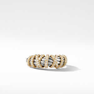 Helena Ring with Diamonds and 18K Gold in 8mm, Size 5