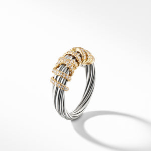 Helena Ring with Diamonds and 18K Gold, 8mm, Size 8.5