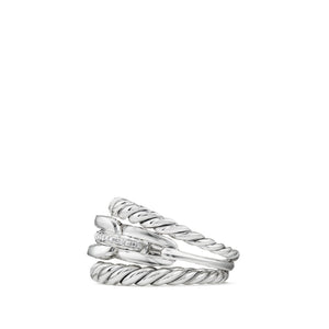 Wellesley Three-Row Ring with Diamonds, Size 8