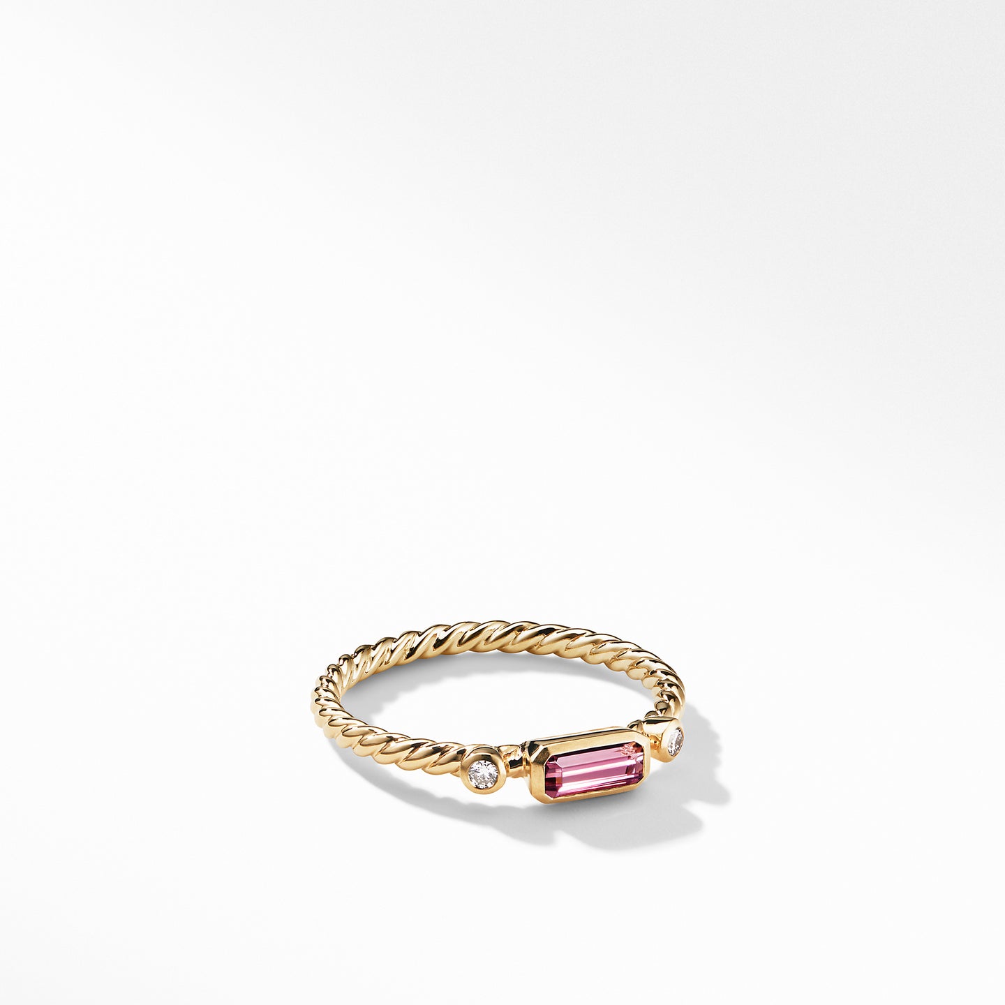 Novella Ring in Pink Tourmaline with Diamonds, Size 6