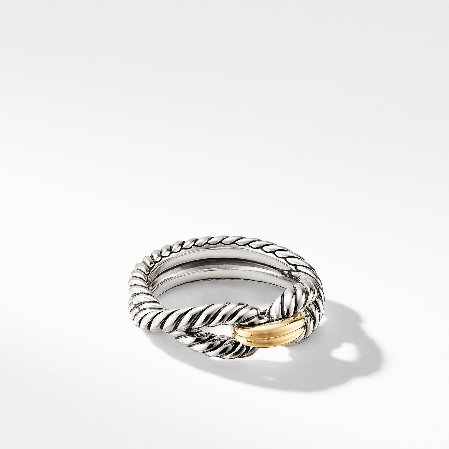 David Yurman The Crossover Collection Ring in Silver and 18-Karat Yellow Gold