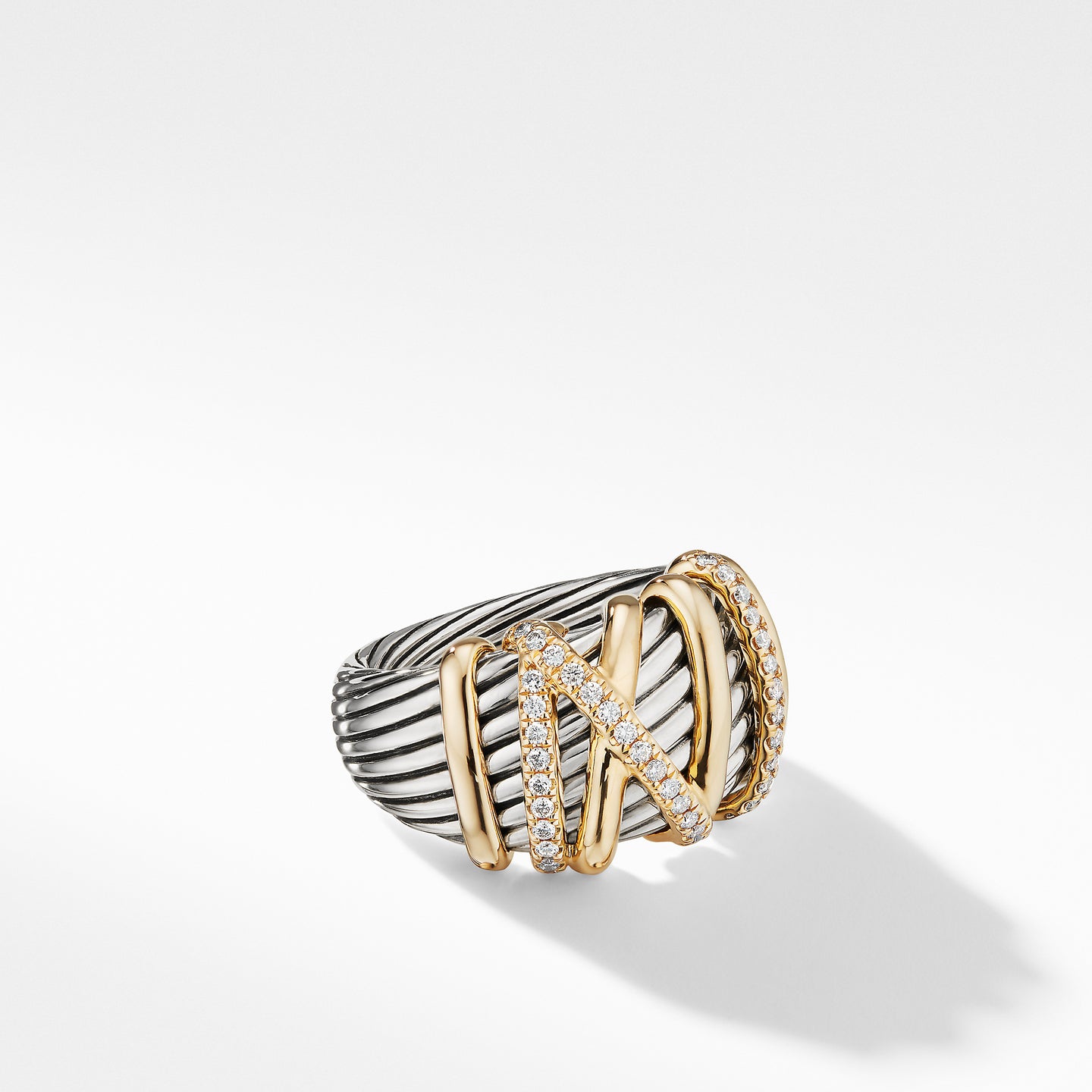 Helena Statement Ring with 18K Gold and Diamonds, Size 9