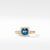 Petite Châtelaine® Pavé Bezel Ring in 18K Yellow Gold with Hampton Blue Topaz, Size 6