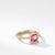 Petite Châtelaine® Pavé Bezel Ring in 18K Yellow Gold with Pink Tourmaline