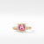 Petite Châtelaine® Pavé Bezel Ring in 18K Yellow Gold with Pink Tourmaline