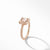 David Yurman Petite Chatelaine Pavé Bezel Ring in 18K Rose Gold with Morganite and Diamonds