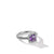 Petite Chatelaine Pavé Bezel Ring with Amethyst &amp; Diamonds, Size 6