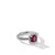 Petite Chatelaine Pavé Bezel Ring with Rhodolite Garnet &amp; Diamonds, Size 6
