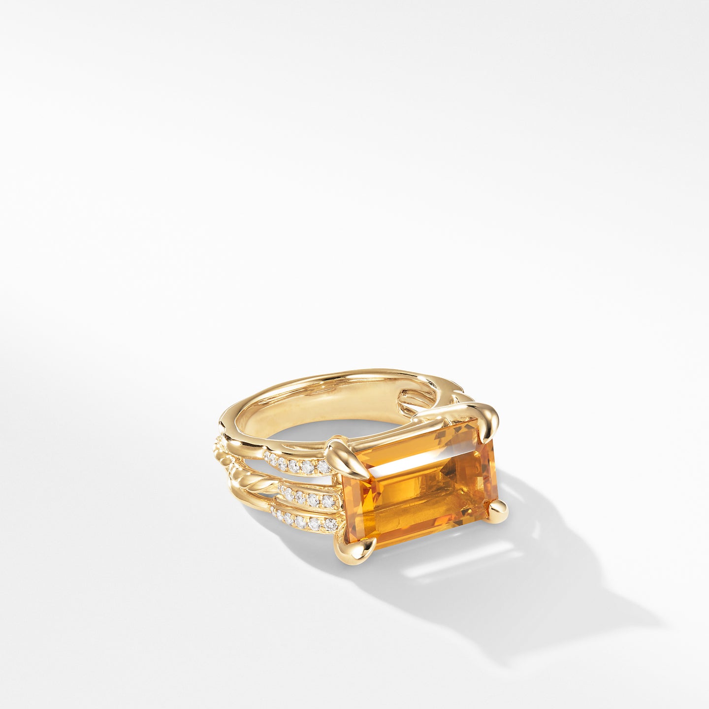 Tides Ring in 18K Yellow Gold with Citrine and Diamonds, Size 6