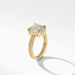 Châtelaine® Ring in 18K Yellow Gold with Pavé Diamonds, Size 6