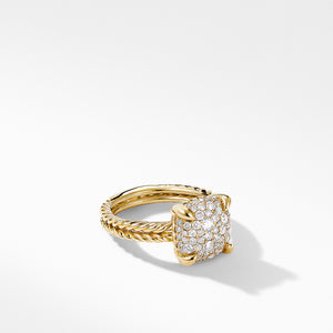 Châtelaine® Ring in 18K Yellow Gold with Pavé Diamonds, Size 6