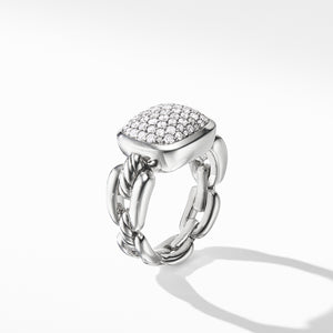 Wellesley Link Ring with Diamonds, Size 6