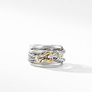 Buckle Ring with 18K Yellow Gold, Size 9
