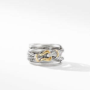 Buckle Ring with 18K Yellow Gold, Size 8