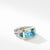 Load image into Gallery viewer, Novella Three Stone Ring with Blue Topaz and 18K Yellow Gold, Size 8