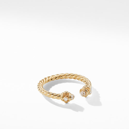 Renaissance Ring in 18K Gold with Diamonds, Size 8
