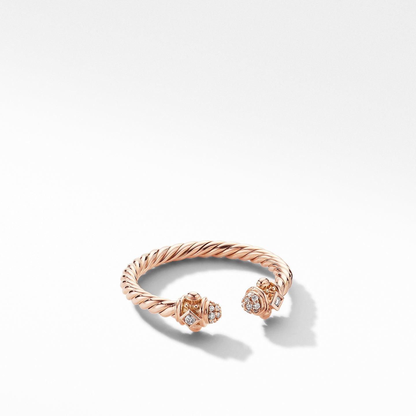 Renaissance Ring in 18K Rose Gold with Diamonds, Size 7