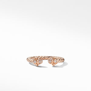 Renaissance Ring in 18K Rose Gold with Diamonds, Size 7
