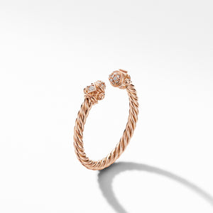 Renaissance Ring in 18K Rose Gold with Diamonds, Size 7